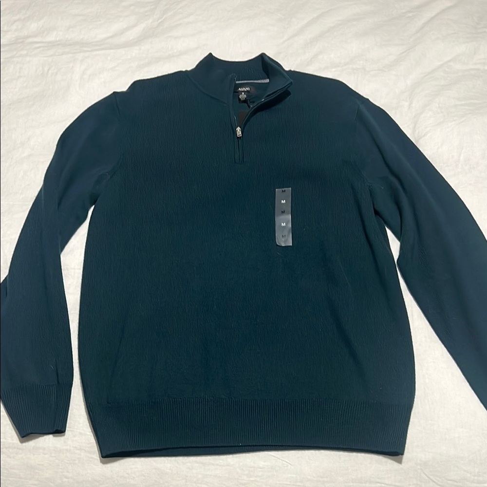 Alfani Green Zip Up Sweater